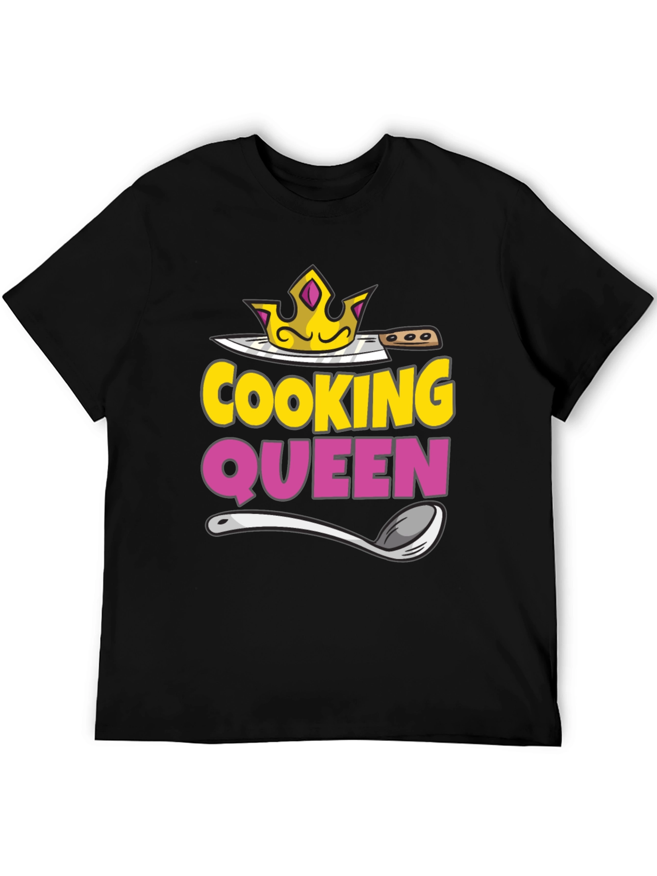 Cooking Queen T-Shirt - Chef Crown Spoon Knife Design