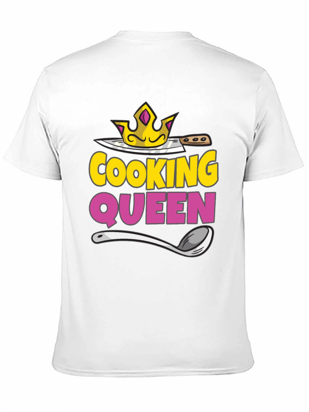 Cooking Queen T-Shirt - Chef Crown Spoon Knife Design