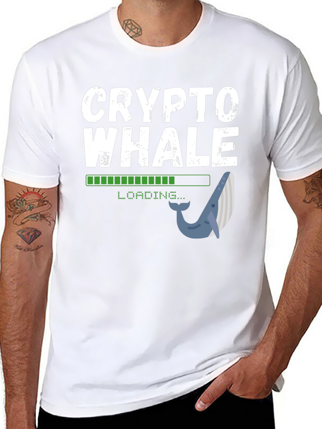 Crypto Whale Loading Black T-Shirt