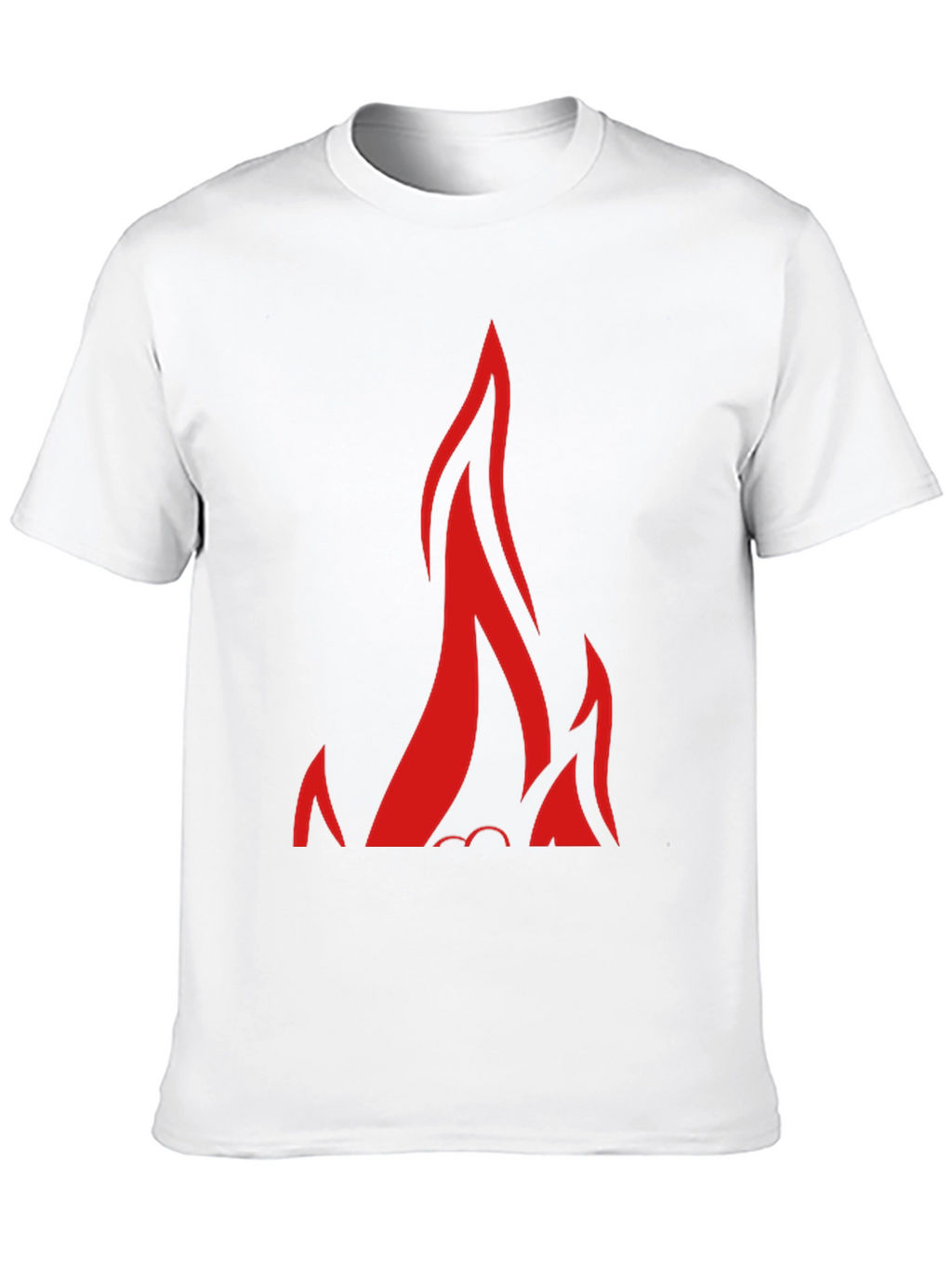 Black T-Shirt with Bold Red Flames Design