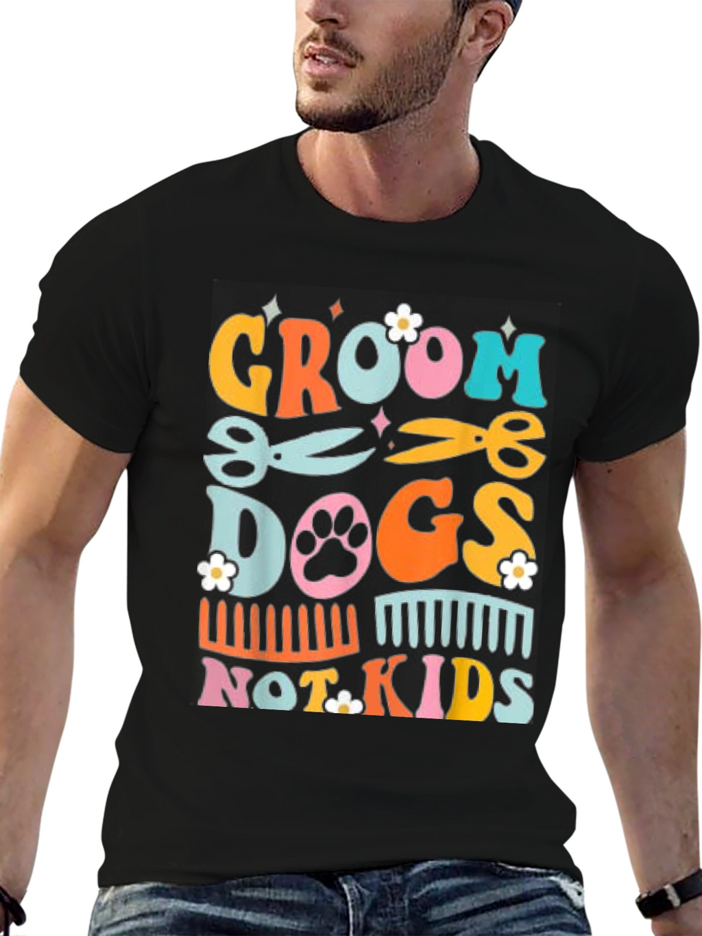 Groom Dogs Not Kids Graphic Tee
