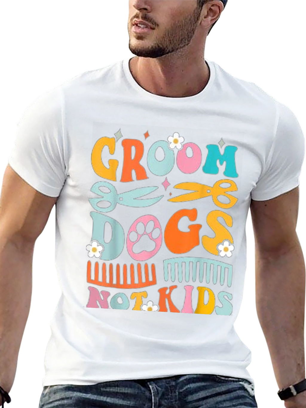 Groom Dogs Not Kids Graphic Tee