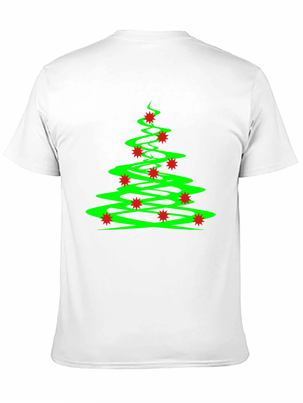 Festive Christmas Tree Graphic Tee - Black Cotton