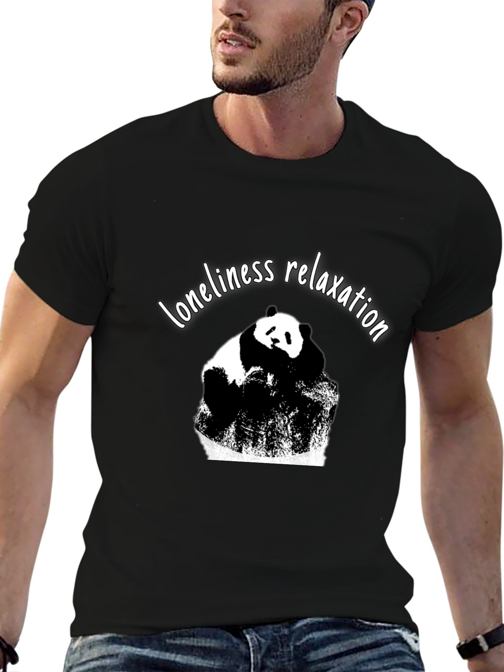 Relaxation Panda Graphic T-Shirt - Unisex Black Tee