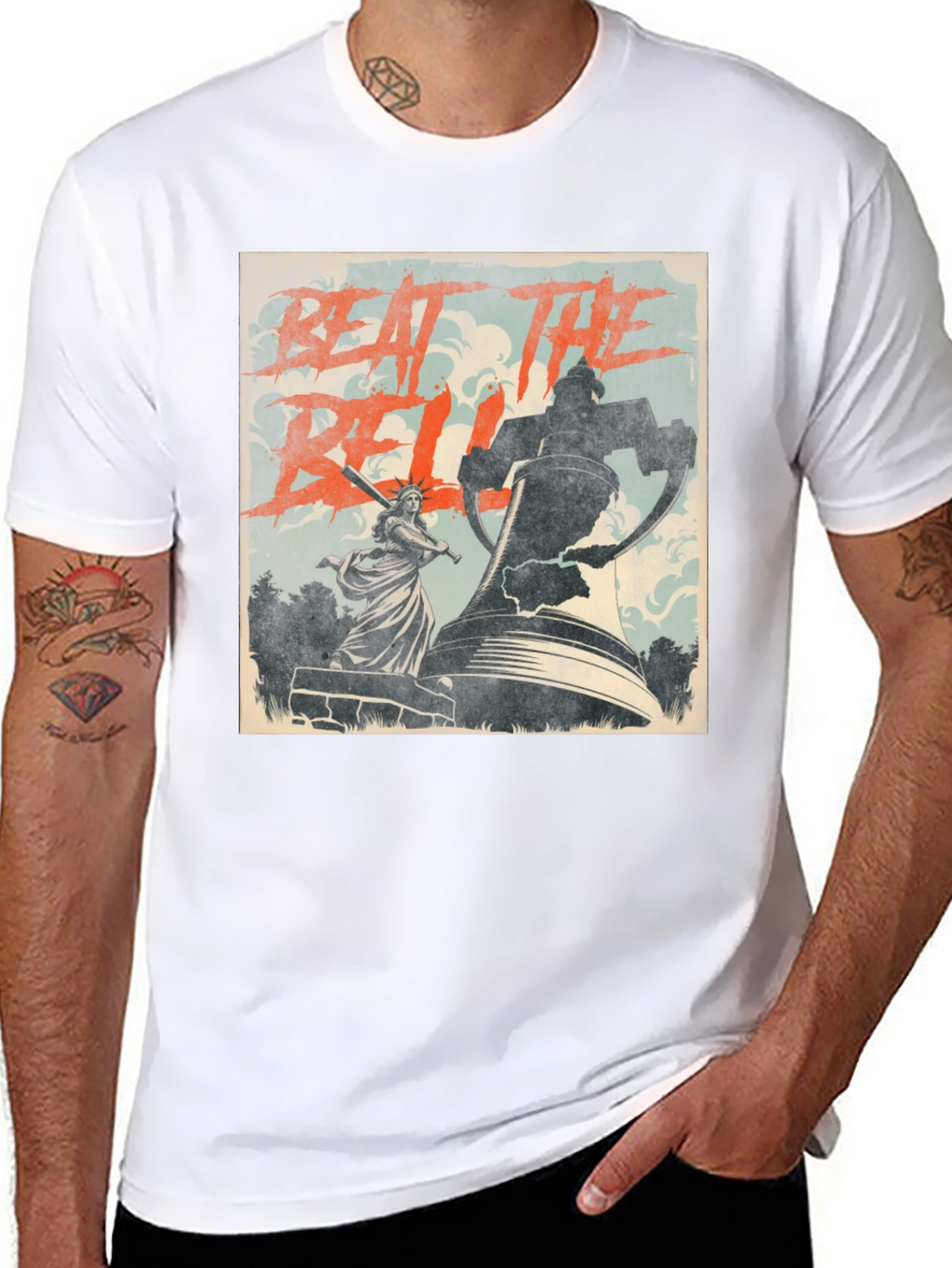 Beat The Bell T-Shirt Statue of Liberty Graphic Tee