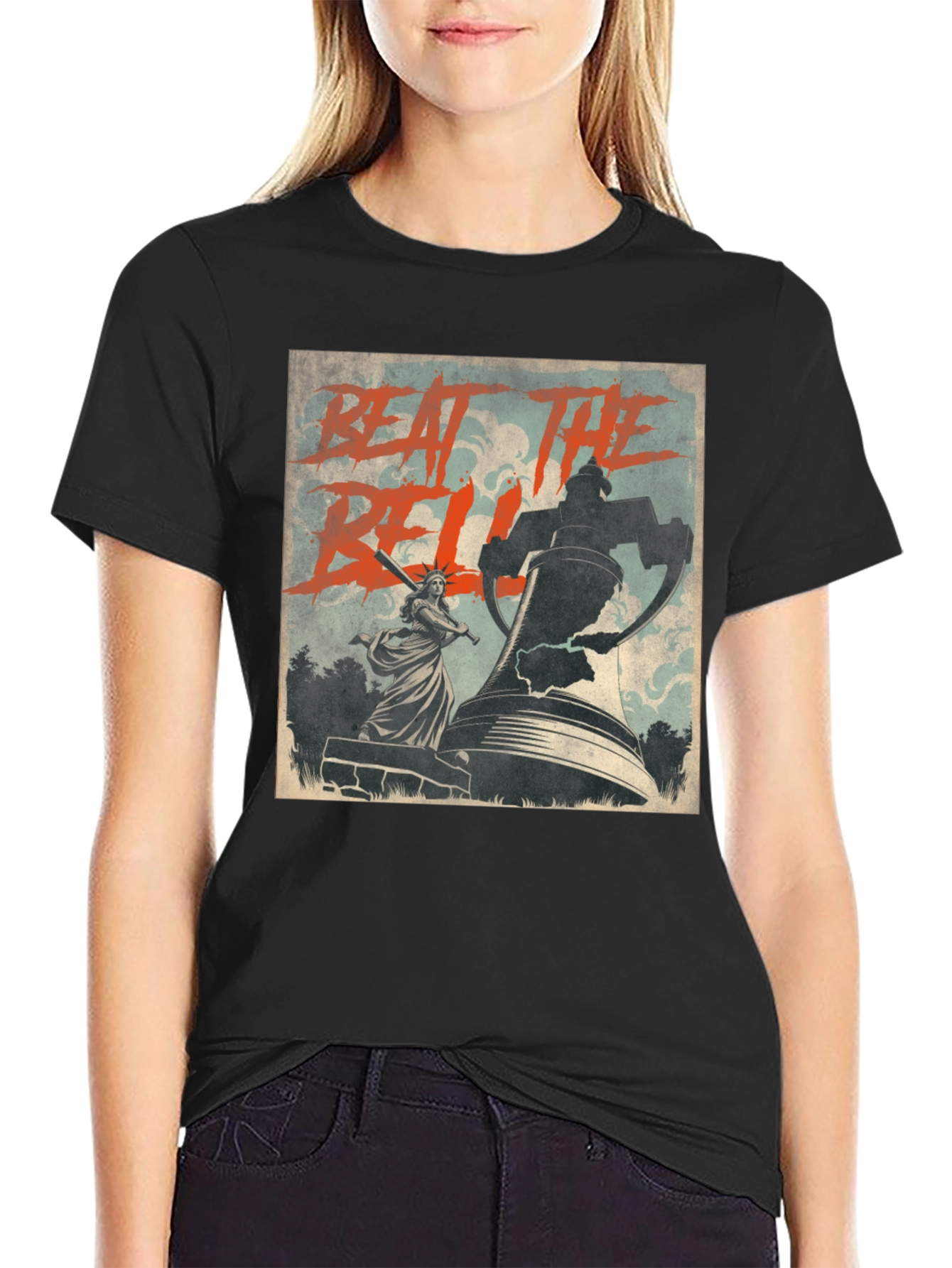 Beat The Bell T-Shirt Statue of Liberty Graphic Tee
