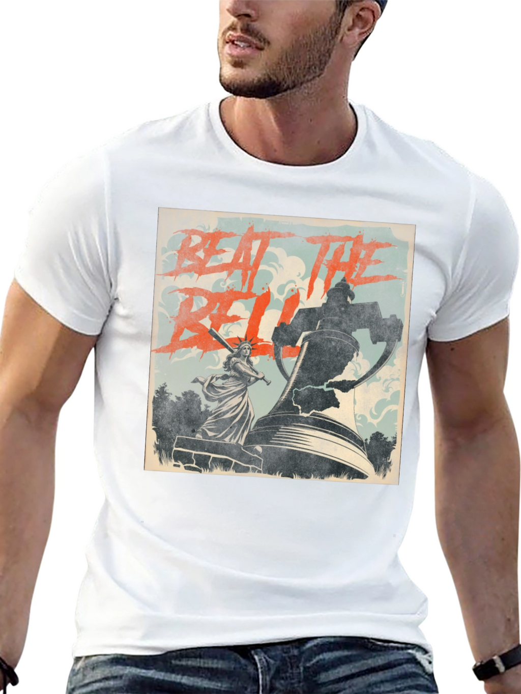 Beat The Bell T-Shirt Statue of Liberty Graphic Tee