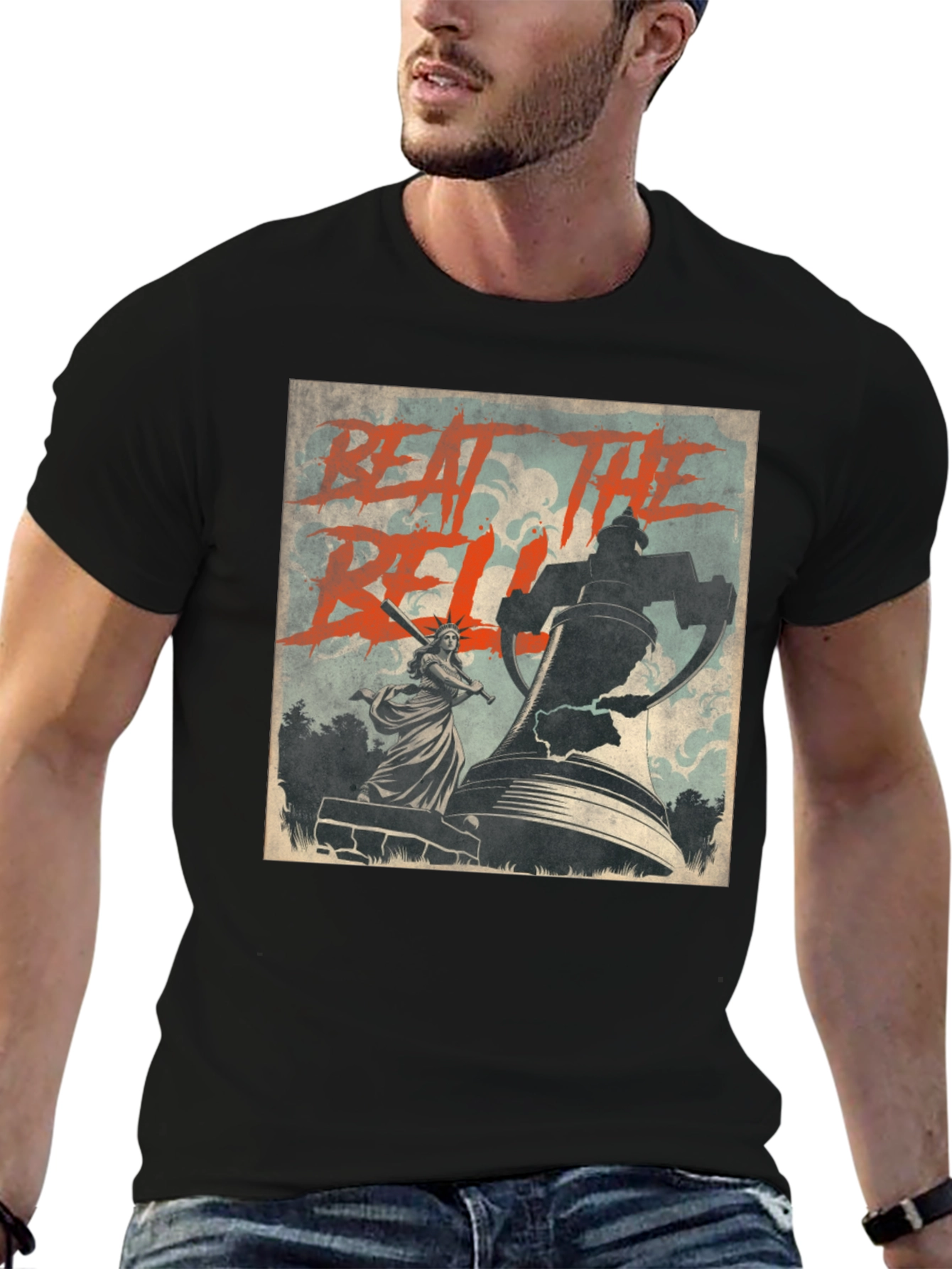 Beat The Bell T-Shirt Statue of Liberty Graphic Tee