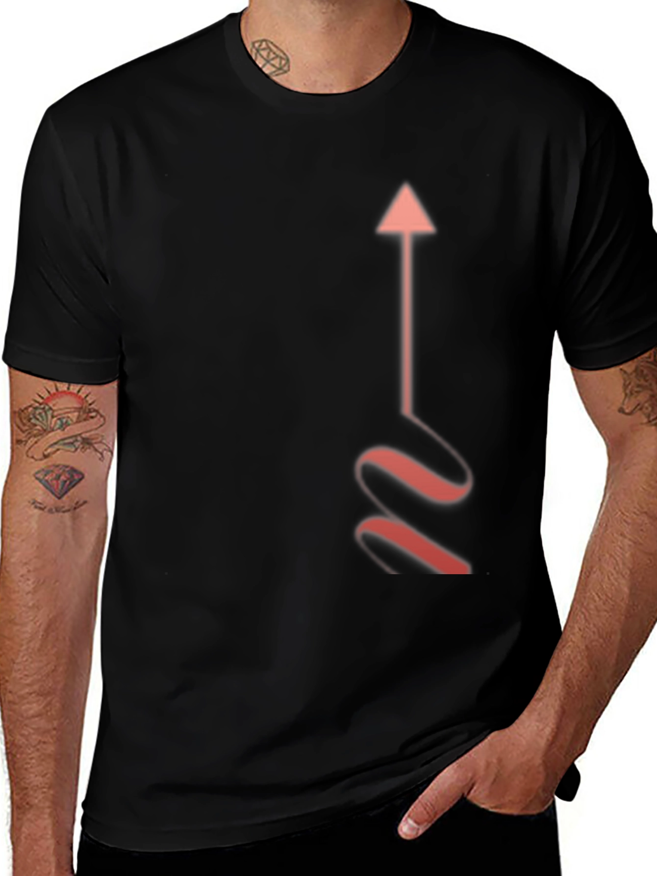 Arrow Graphic Black T-Shirt - Stylish Casual Wear