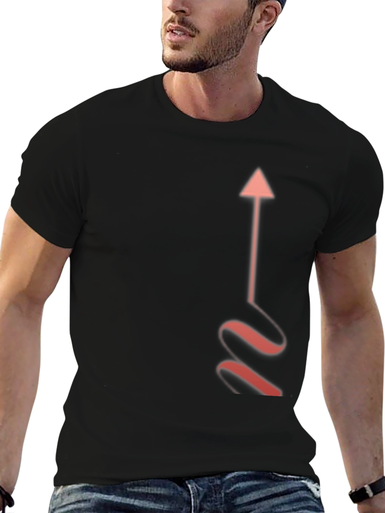 Arrow Graphic Black T-Shirt - Stylish Casual Wear