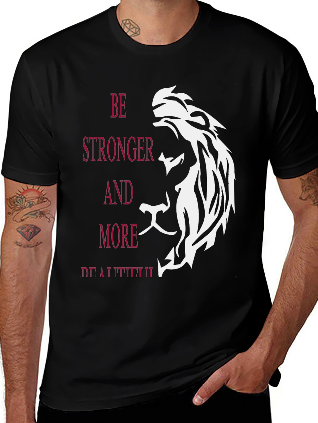Lion Graphic Tee - Be Stronger and More Beautiful