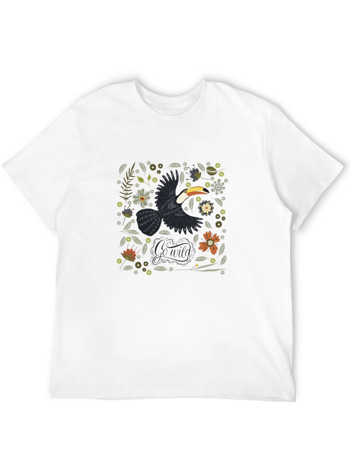 Tropical Toucan Graphic Tee - Black