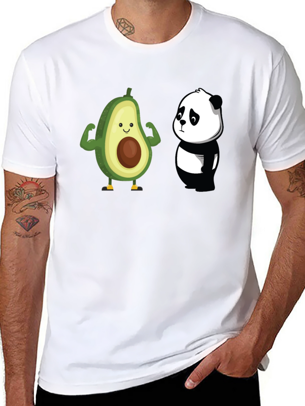 Avocado Panda Funny Graphic T-Shirt