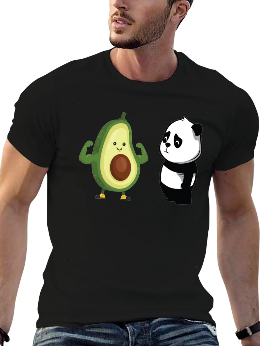 Avocado Panda Funny Graphic T-Shirt