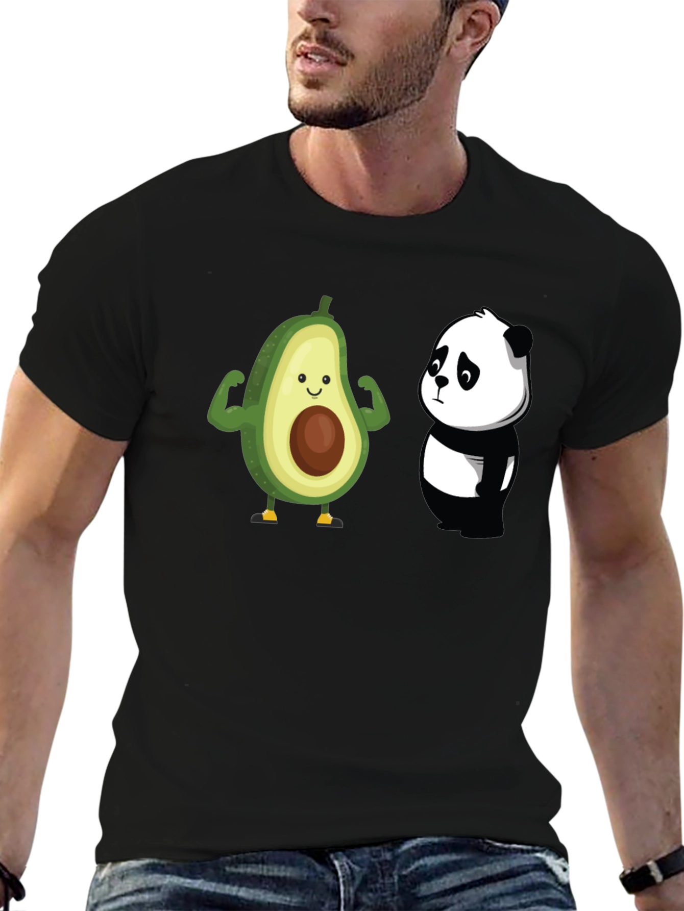 Avocado Panda Funny Graphic T-Shirt