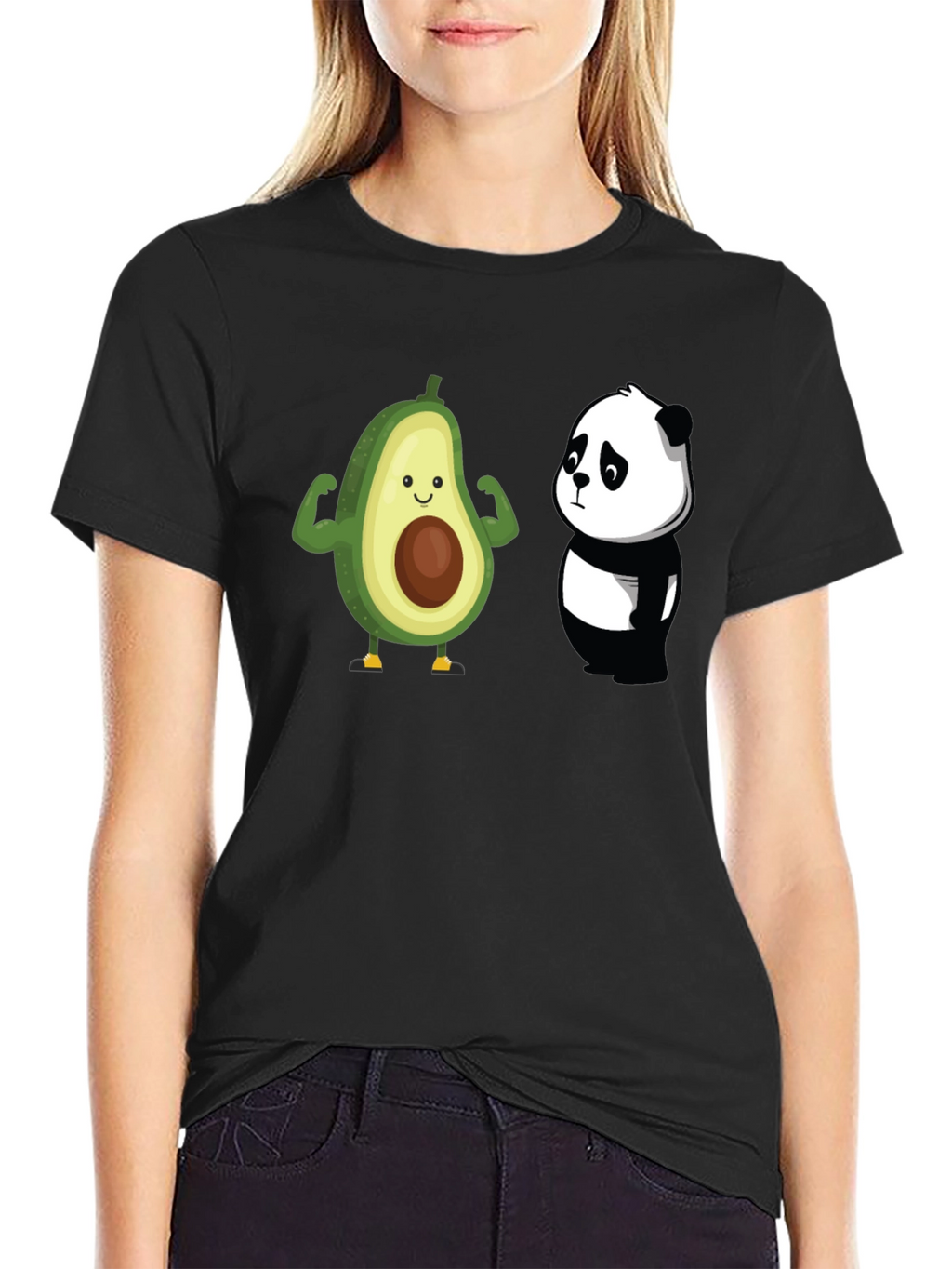 Avocado Panda Funny Graphic T-Shirt