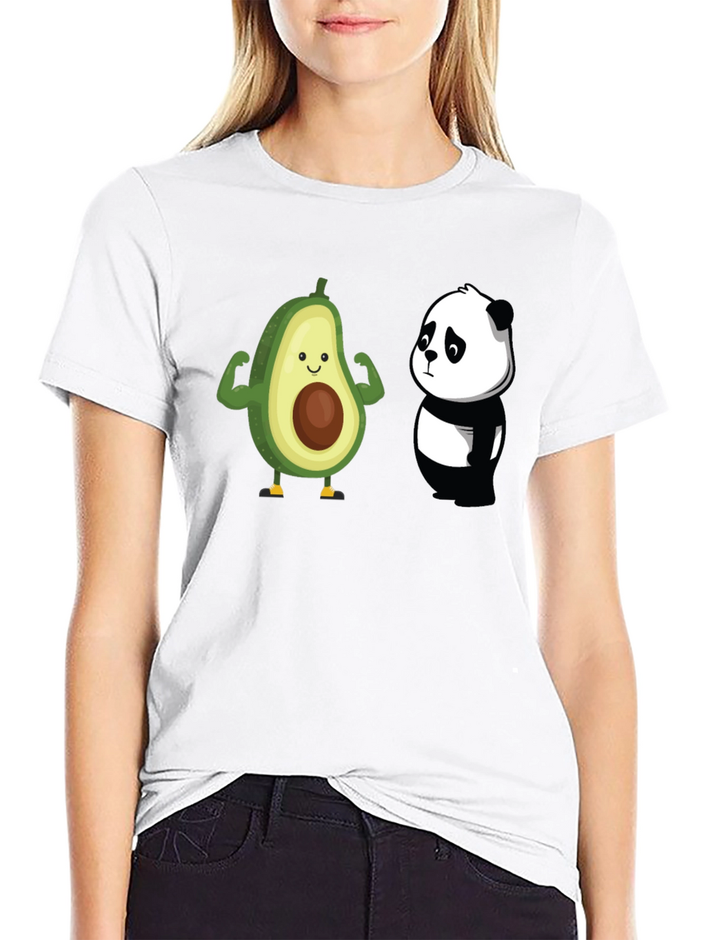 Avocado Panda Funny Graphic T-Shirt