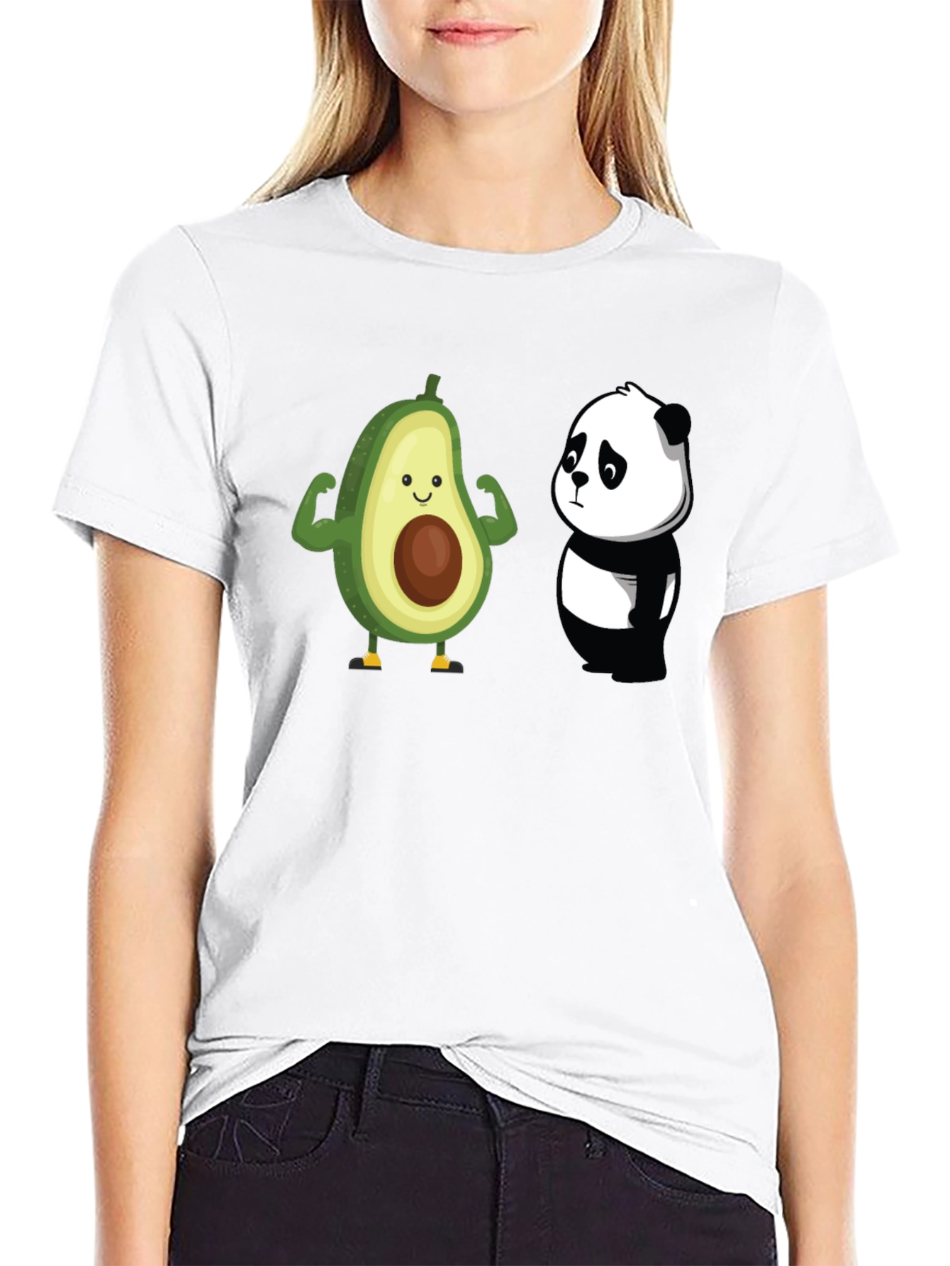 Avocado Panda Funny Graphic T-Shirt
