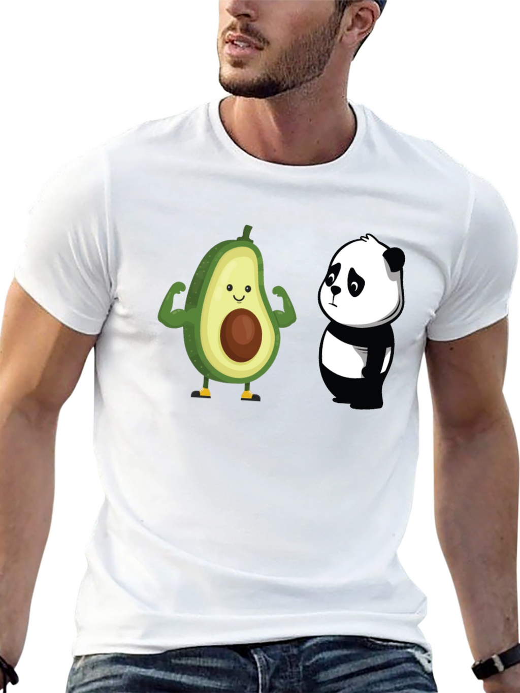 Avocado Panda Funny Graphic T-Shirt