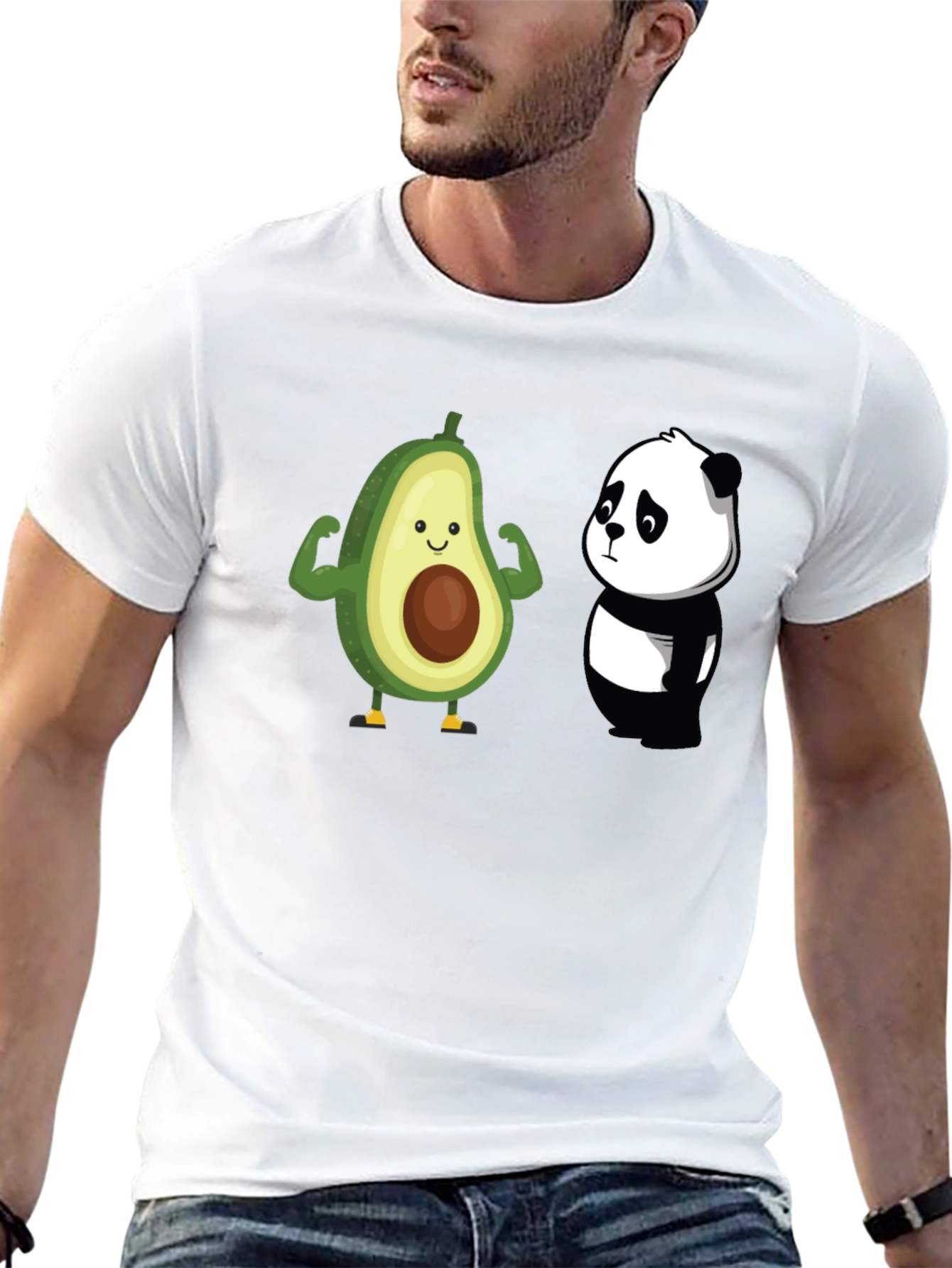 Avocado Panda Funny Graphic T-Shirt