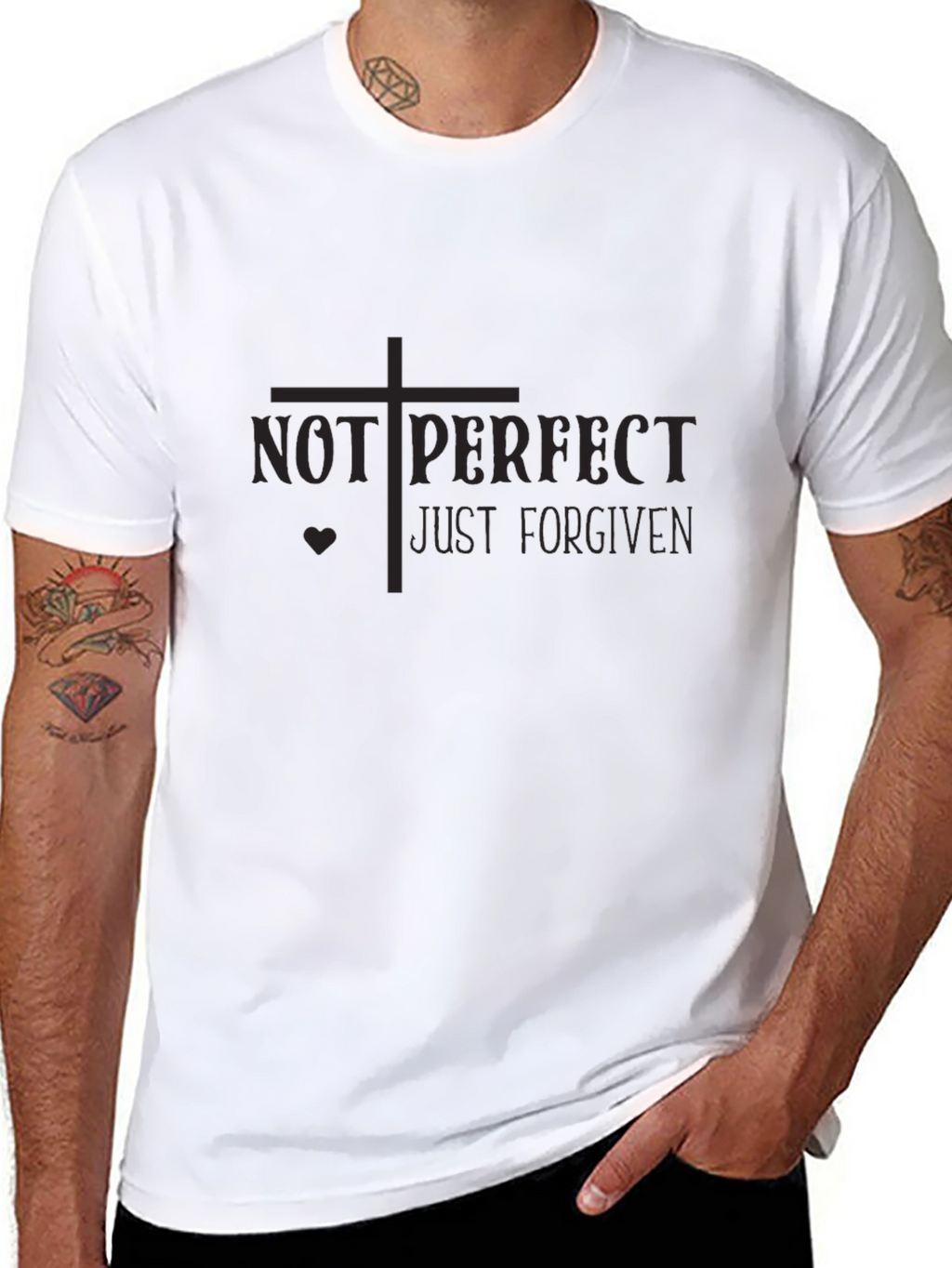 Not Perfect Just Forgiven Black T-Shirt