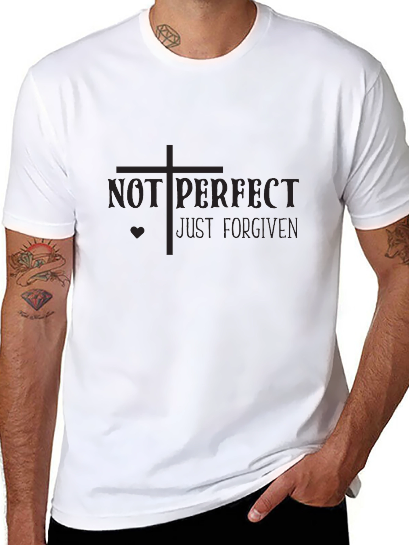 Not Perfect Just Forgiven Black T-Shirt