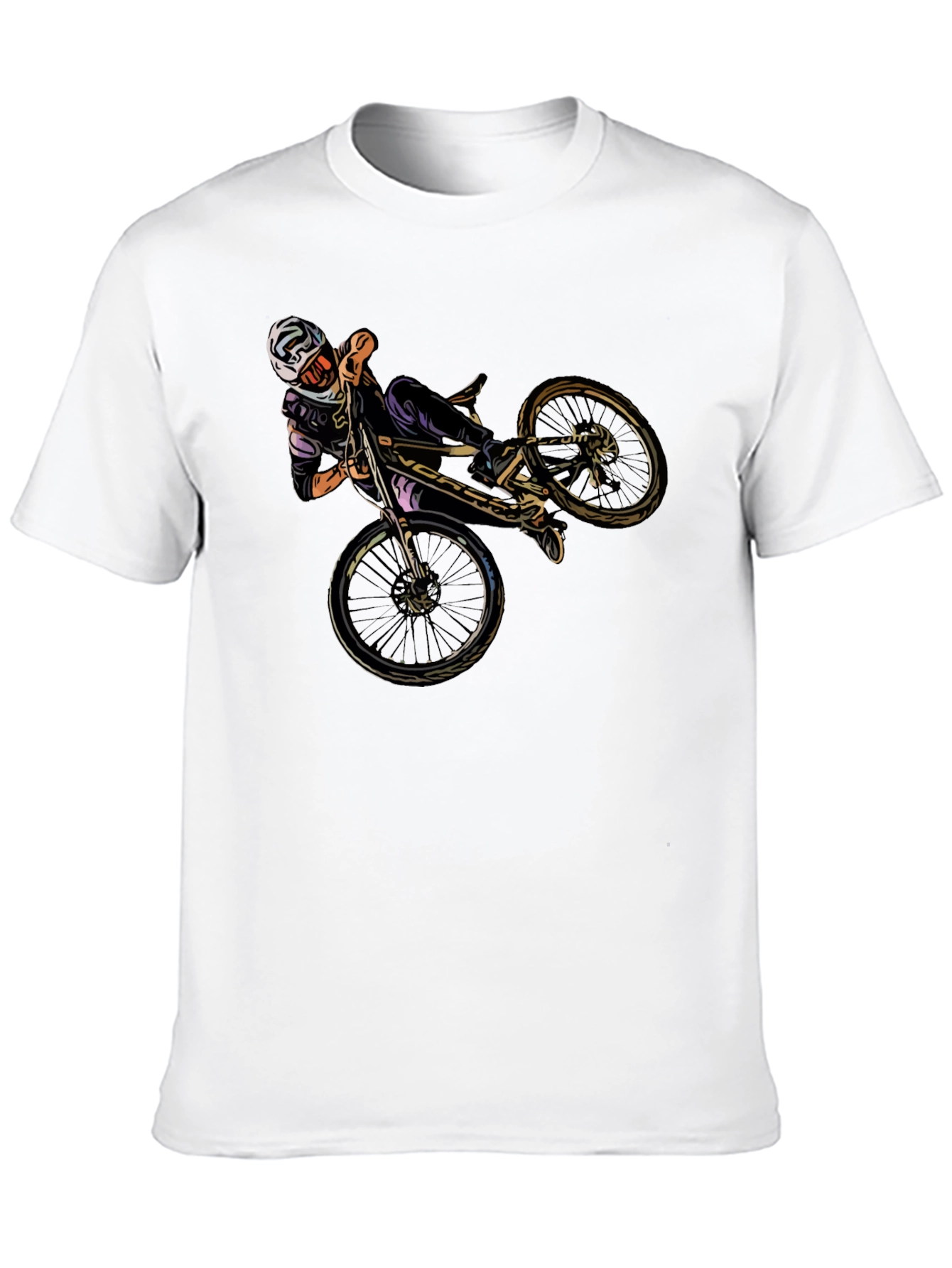 Cool Mountain Bike Stunt Graphic Black T-Shirt