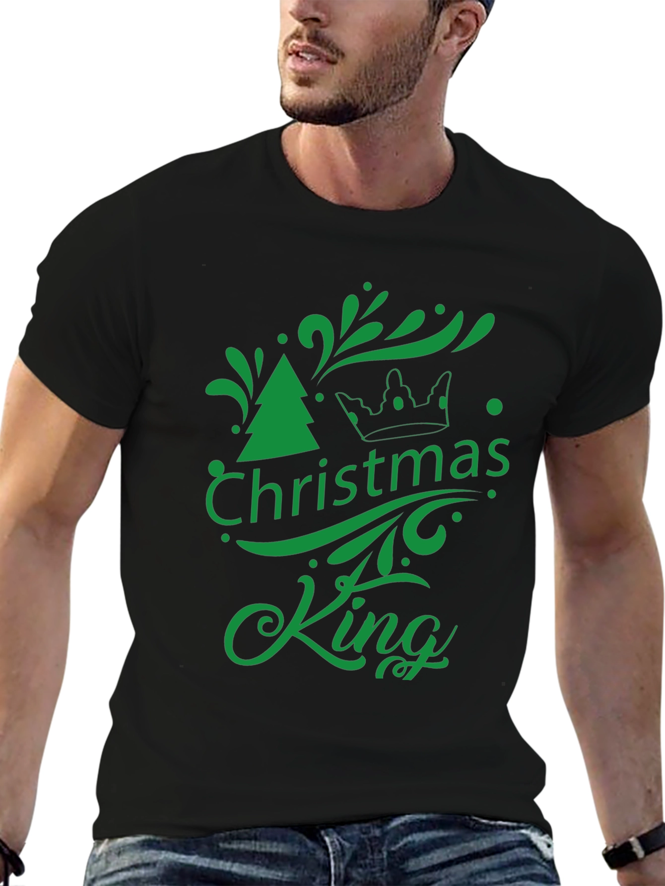 Christmas King Graphic Tee - Holiday Season Apparel