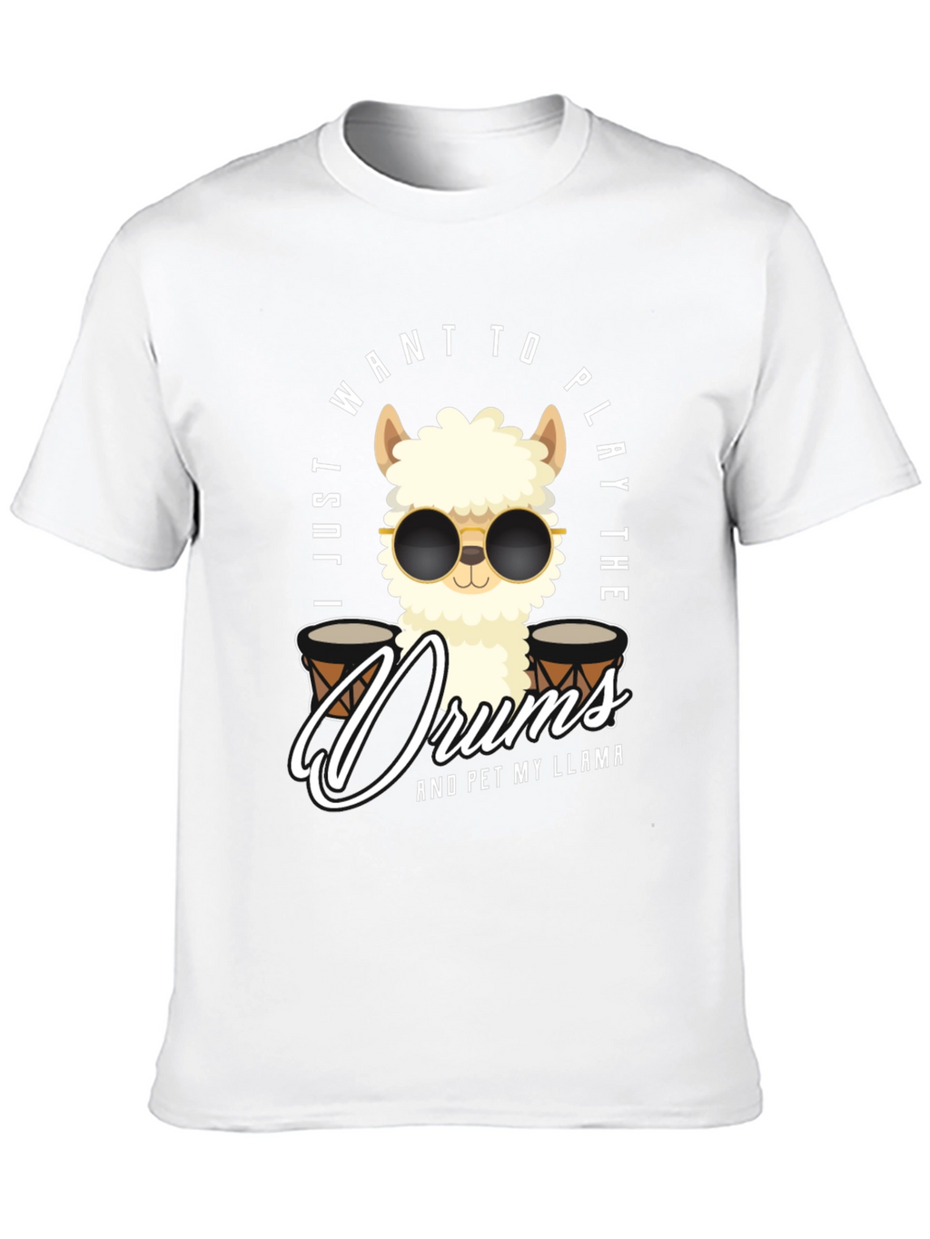 Play Drums Llama T-Shirt Funny Pet My Llama Tee