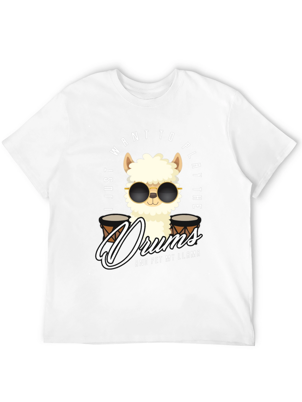 Play Drums Llama T-Shirt Funny Pet My Llama Tee