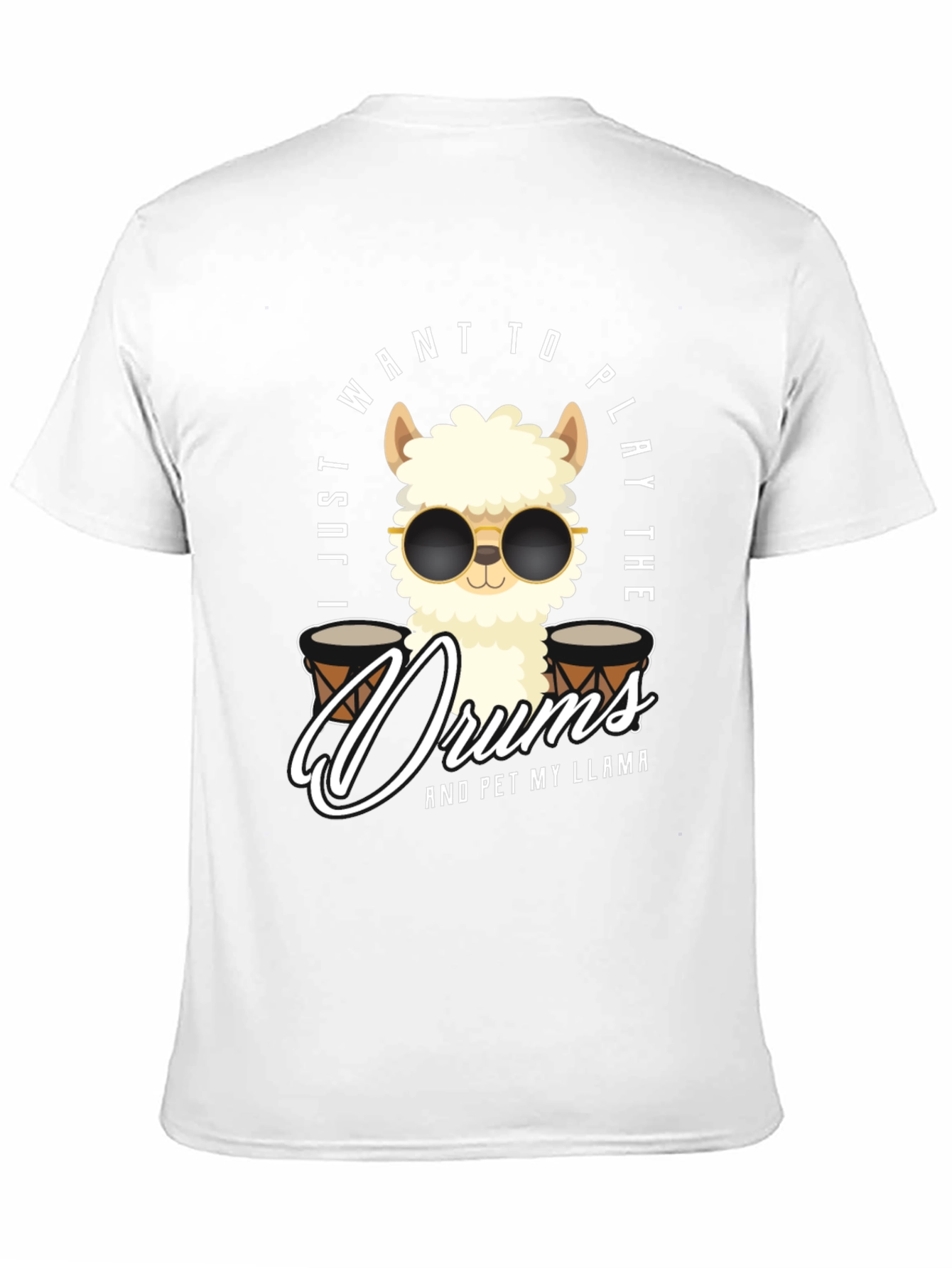 Play Drums Llama T-Shirt Funny Pet My Llama Tee