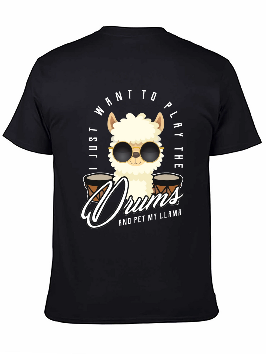 Play Drums Llama T-Shirt Funny Pet My Llama Tee