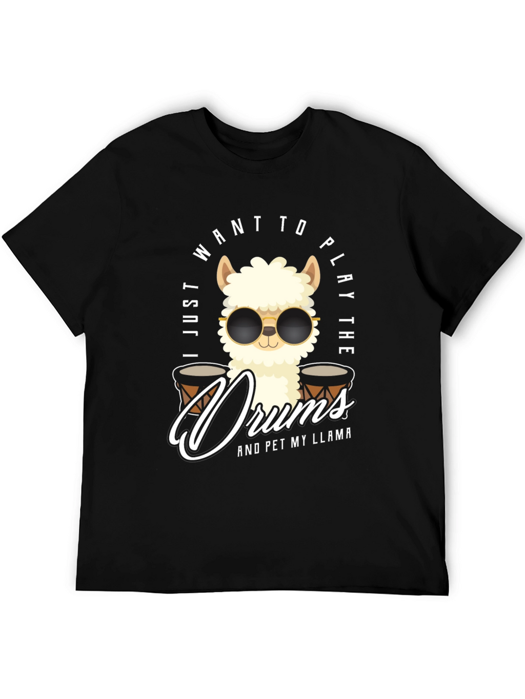 Play Drums Llama T-Shirt Funny Pet My Llama Tee