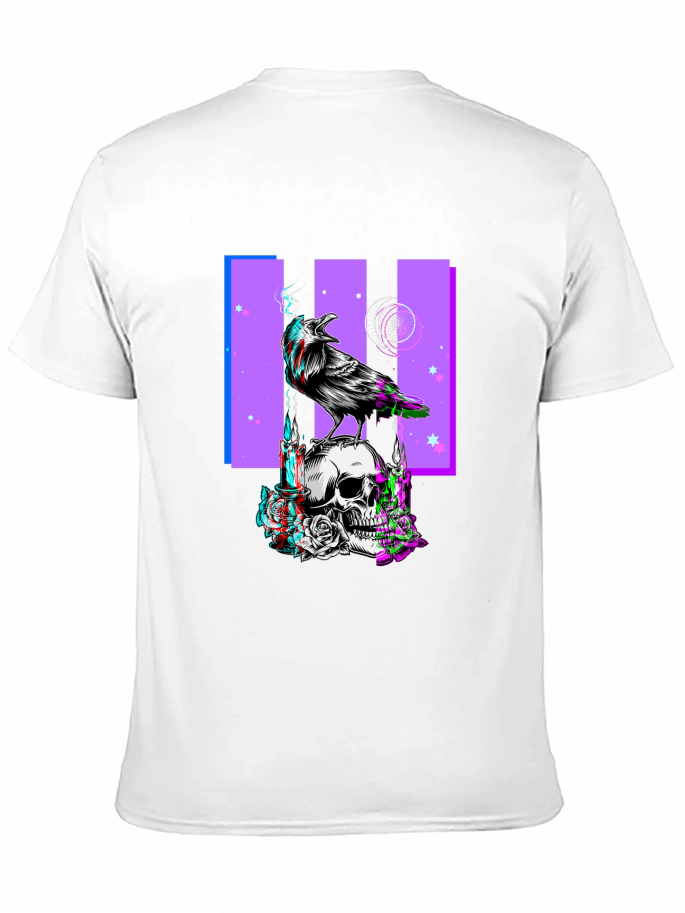 Raven Skull Graphic Print Tee