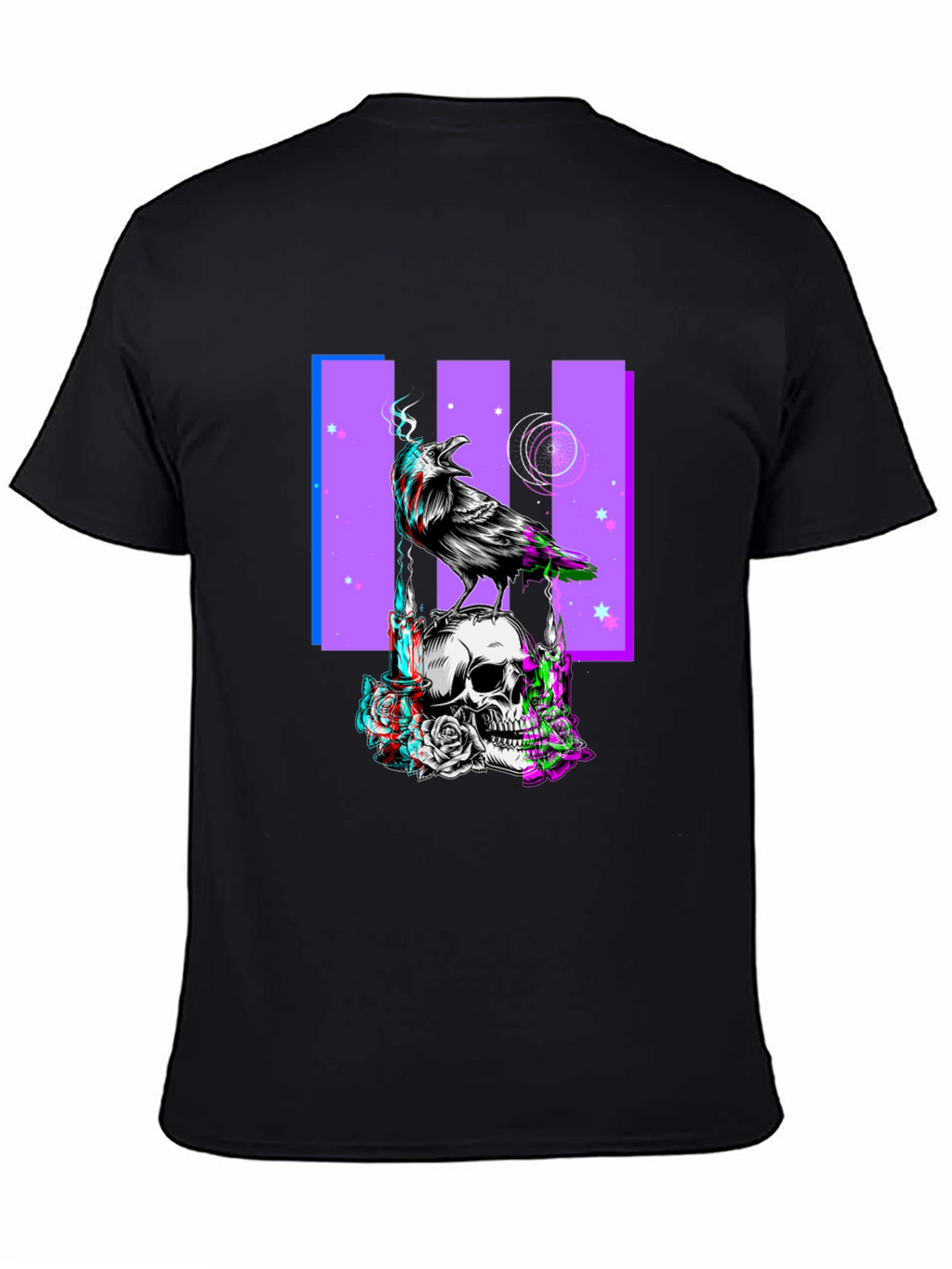 Raven Skull Graphic Print Tee