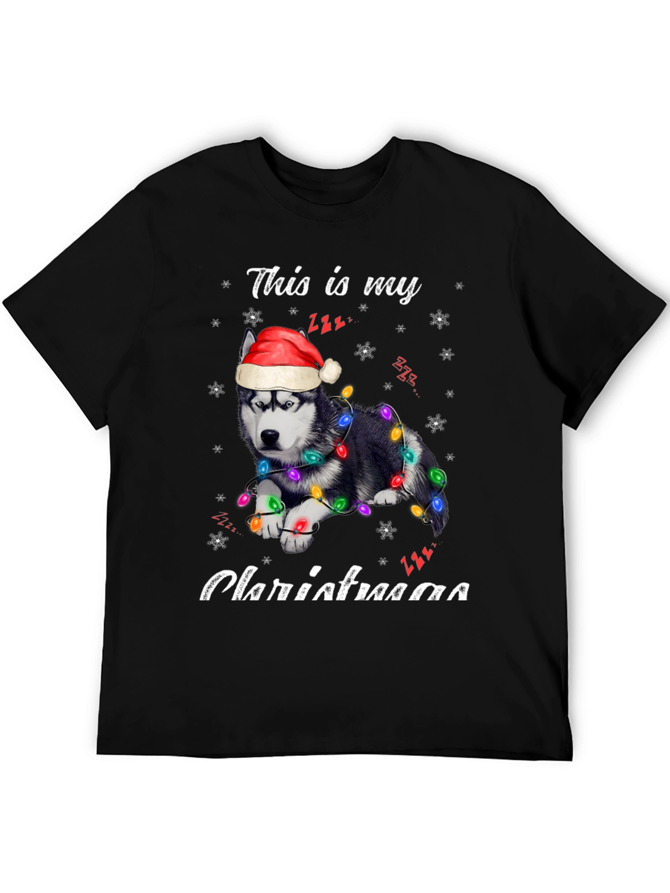 Festive Husky Christmas T-Shirt - Holiday Apparel