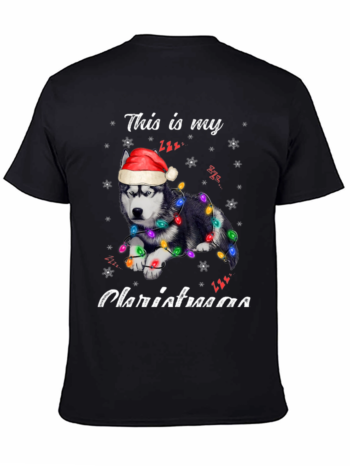 Festive Husky Christmas T-Shirt - Holiday Apparel