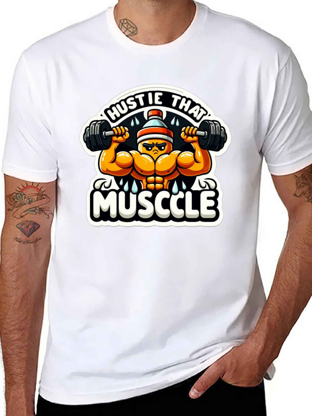 Hustle That Muscle Black T-Shirt