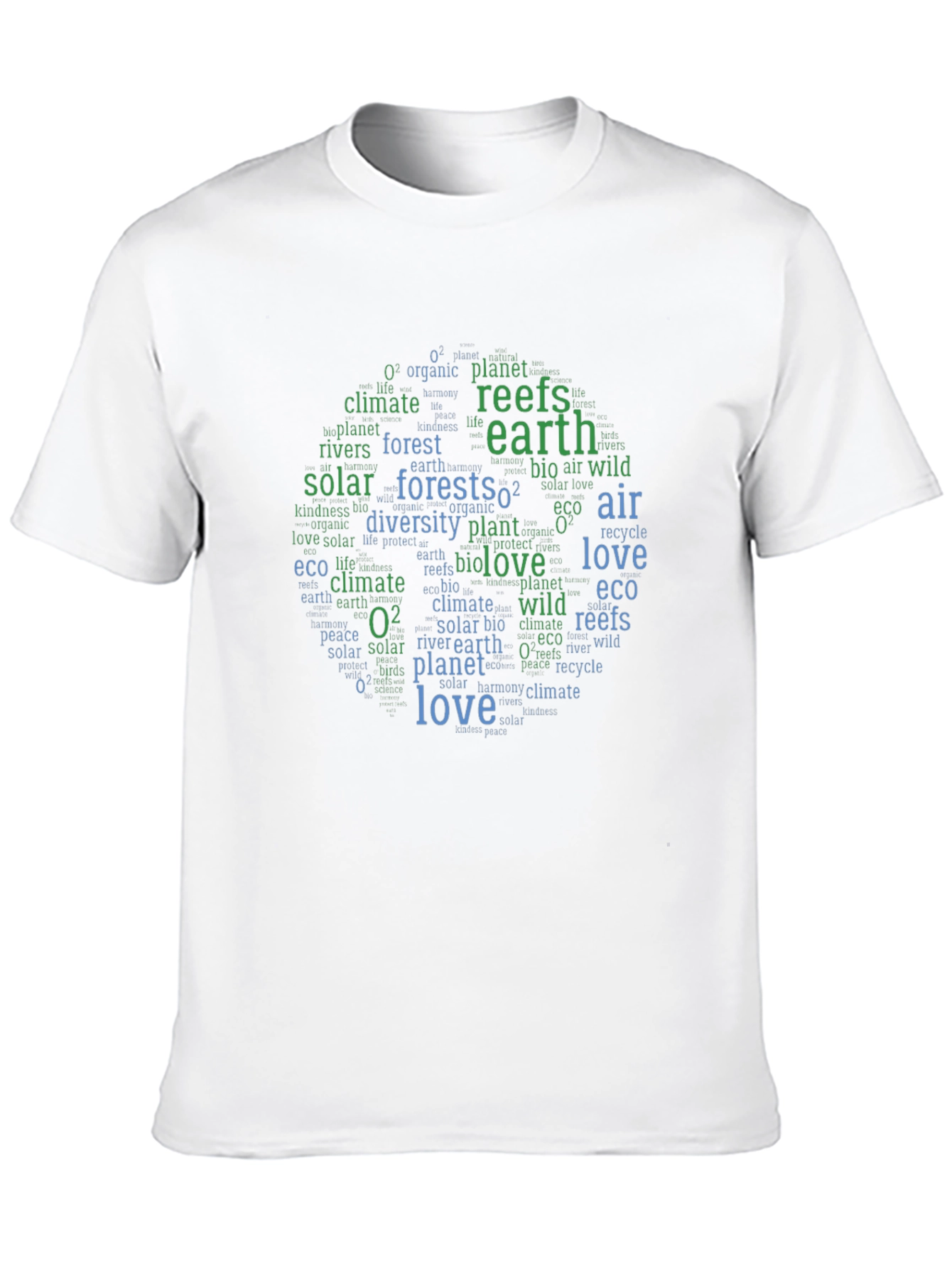 Eco-Friendly Earth Word Art Graphic Tee