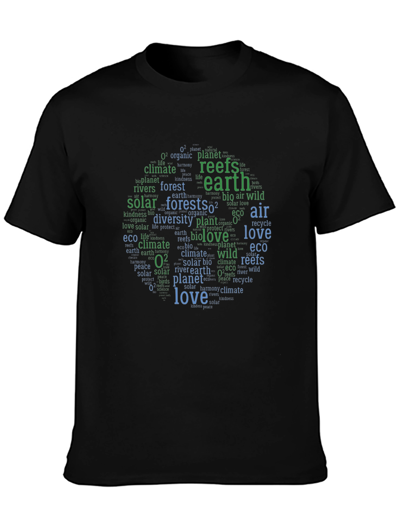 Eco-Friendly Earth Word Art Graphic Tee