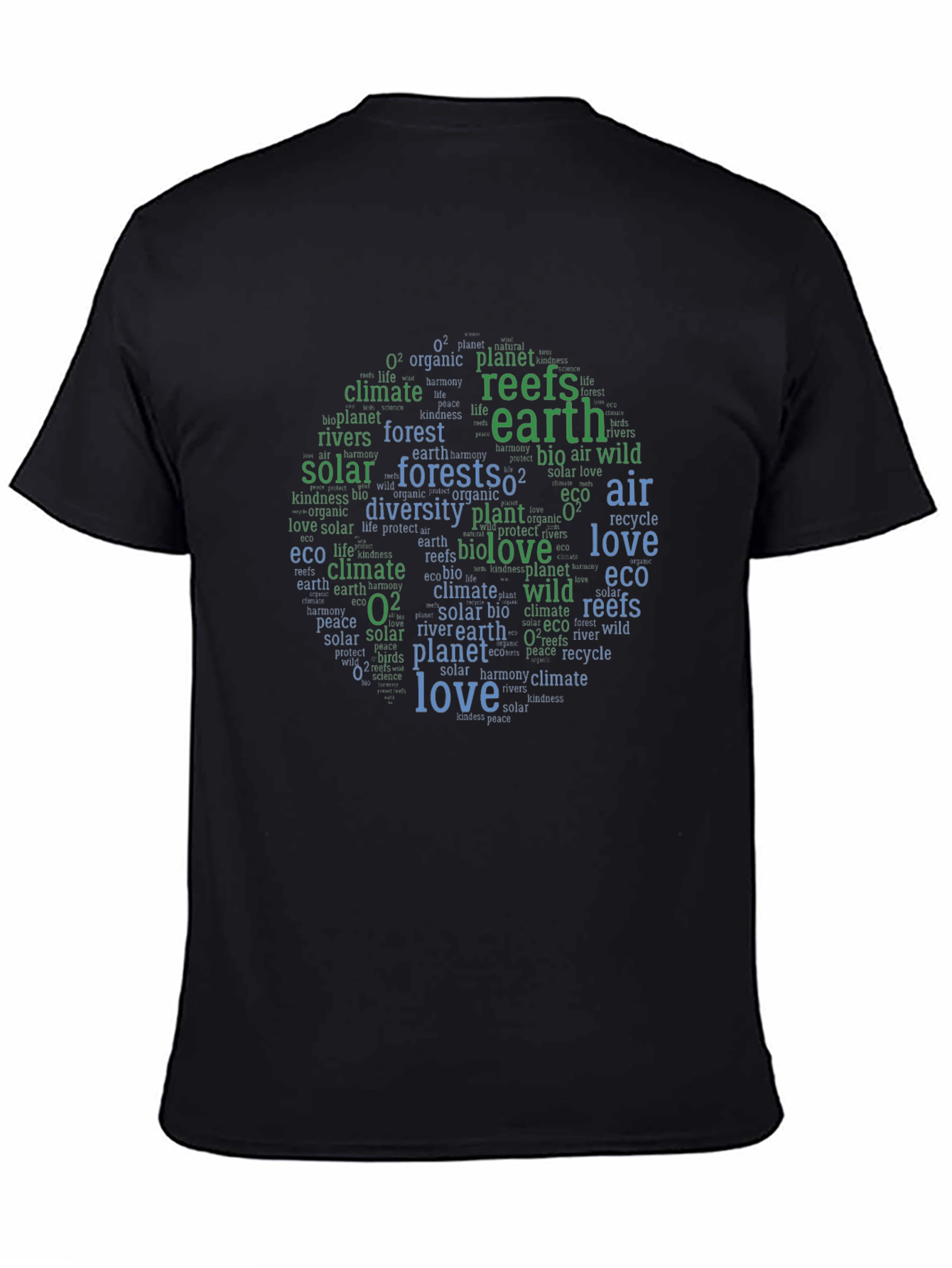 Eco-Friendly Earth Word Art Graphic Tee