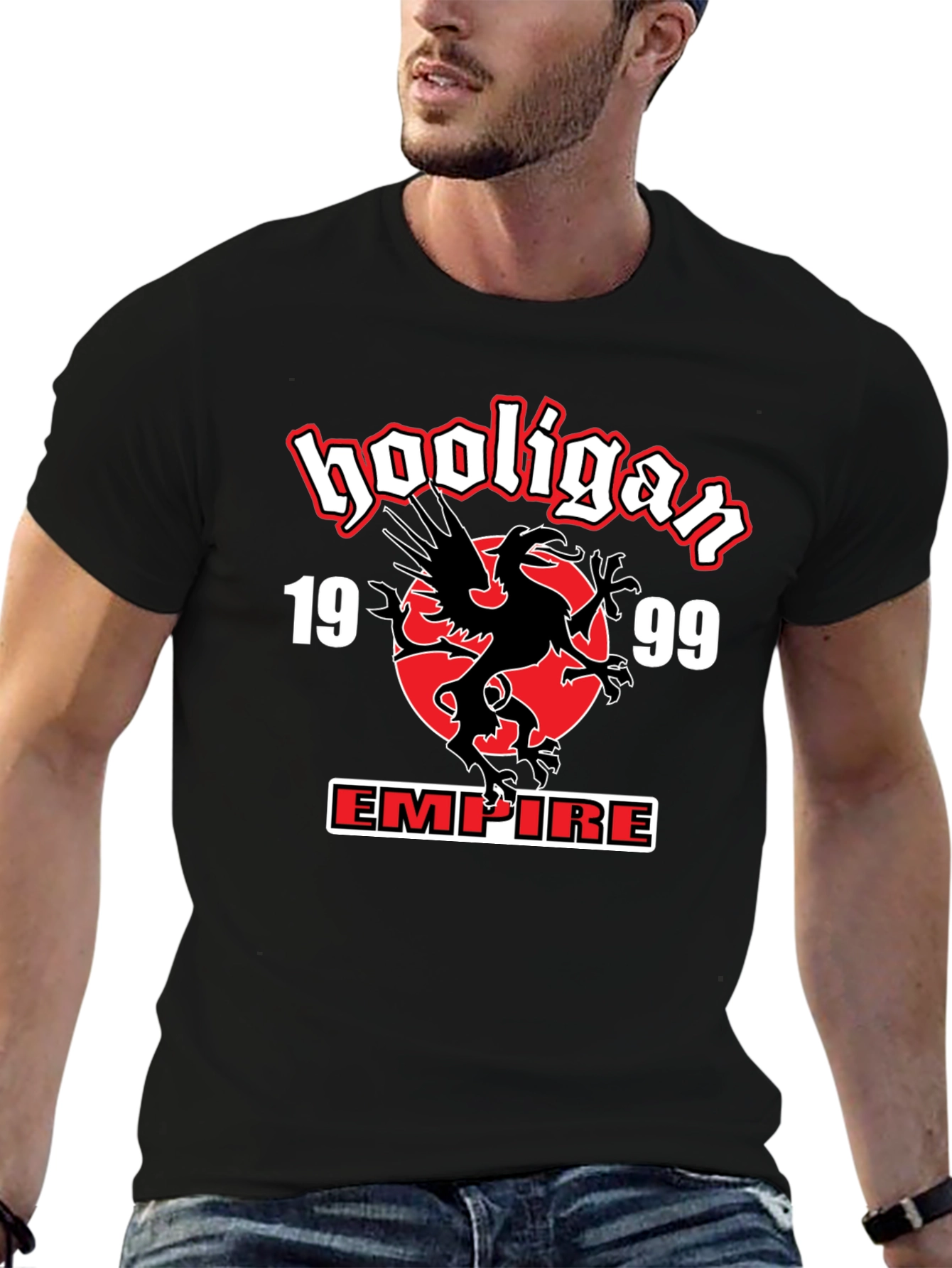 Hooligan Empire T-Shirt - Black Graphic Tee
