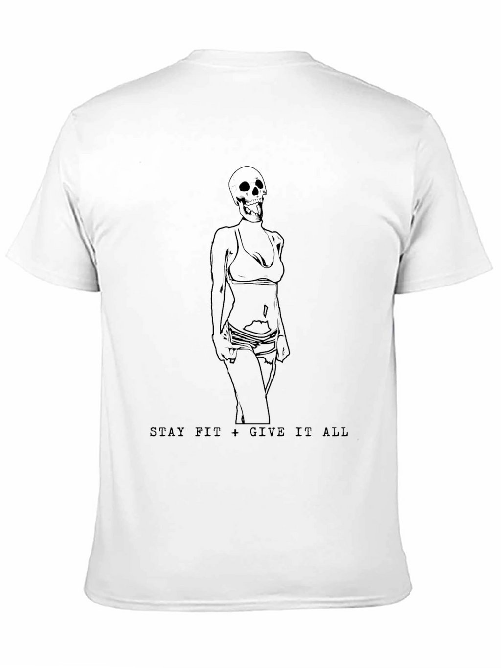 Stay Fit Skeleton Graphic Tee - Black