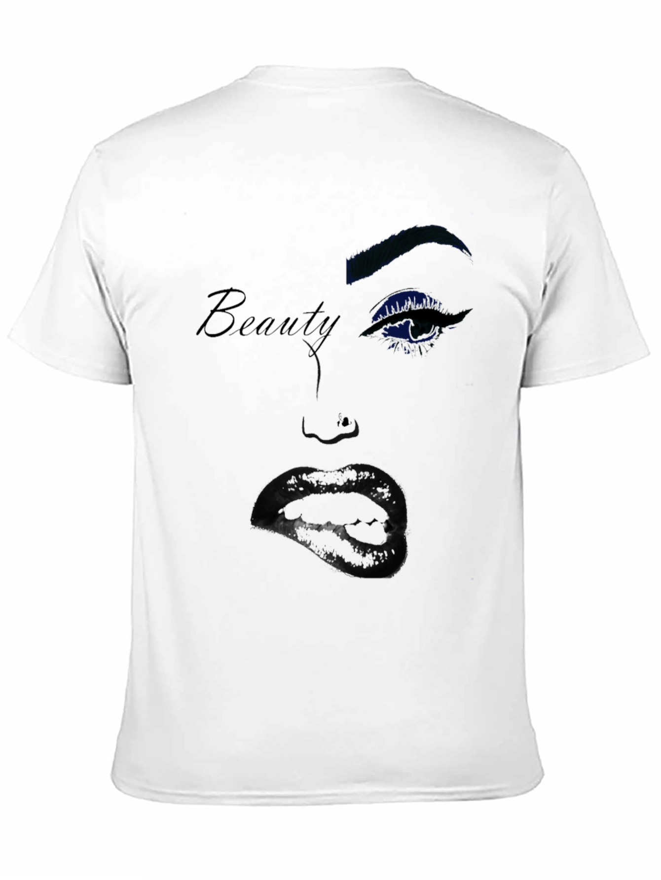 Beauty Graphic Tee - Stylish Womans Face T-Shirt