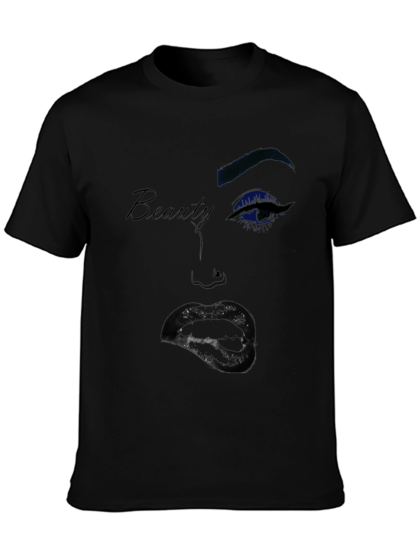 Beauty Graphic Tee - Stylish Womans Face T-Shirt