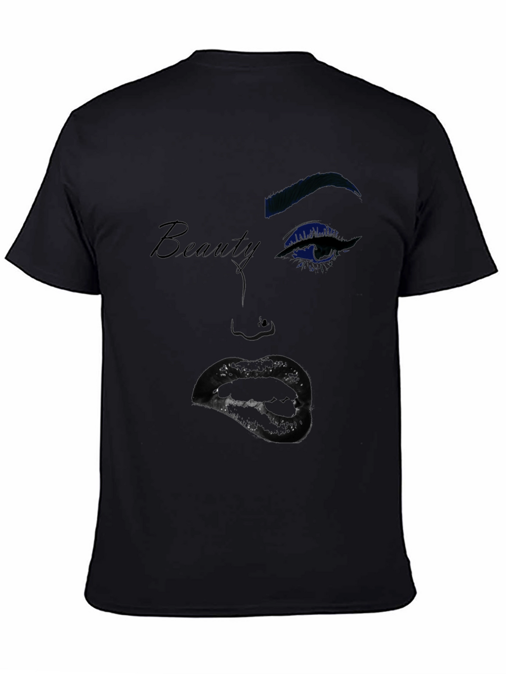 Beauty Graphic Tee - Stylish Womans Face T-Shirt