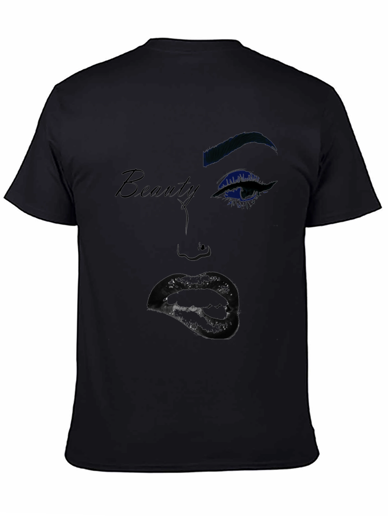 Beauty Graphic Tee - Stylish Womans Face T-Shirt