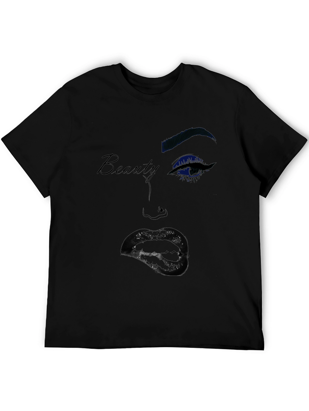 Beauty Graphic Tee - Stylish Womans Face T-Shirt