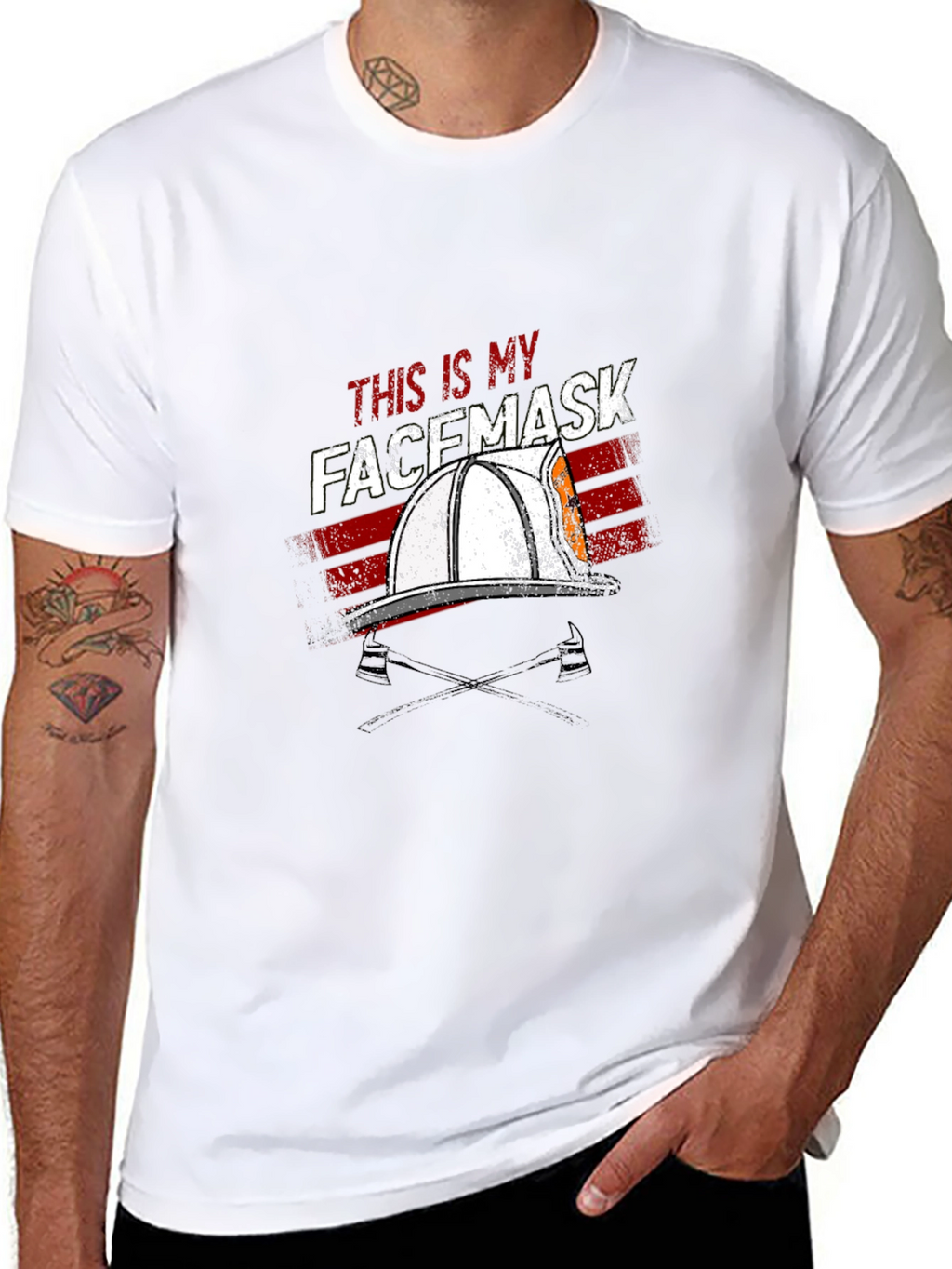 Firefighter Facemask T-Shirt - Black