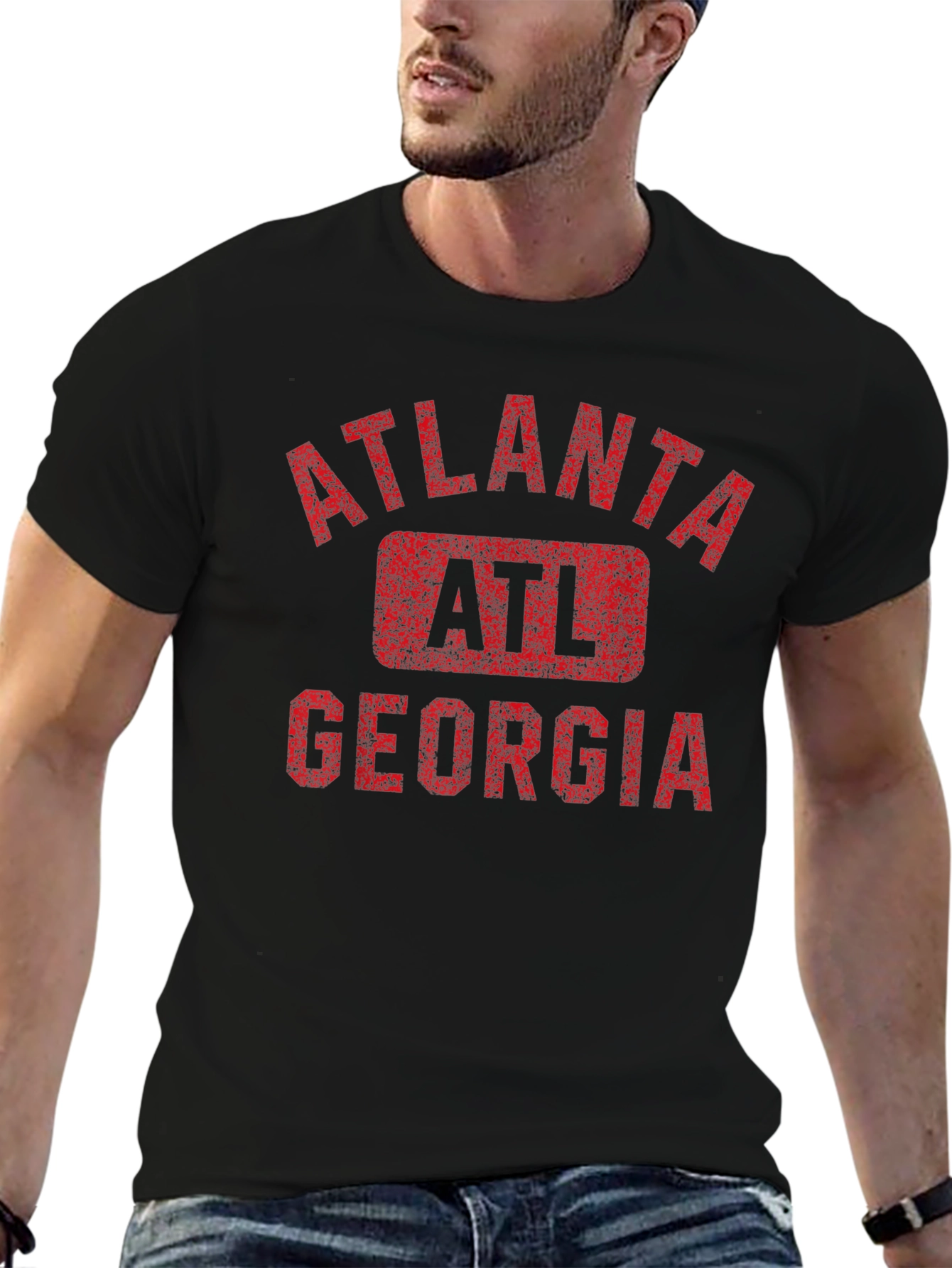 Atlanta Georgia Mens Black Graphic T-Shirt